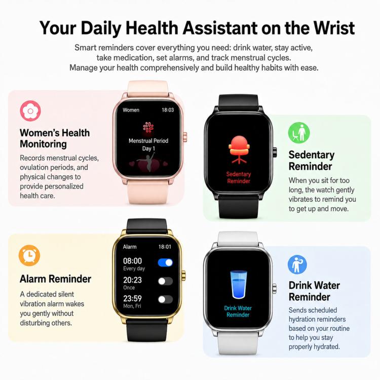 Smartwatch Y8 con chiamate Bluetooth, fitness tracker, monitoraggio della frequenza cardiaca e del sonno.