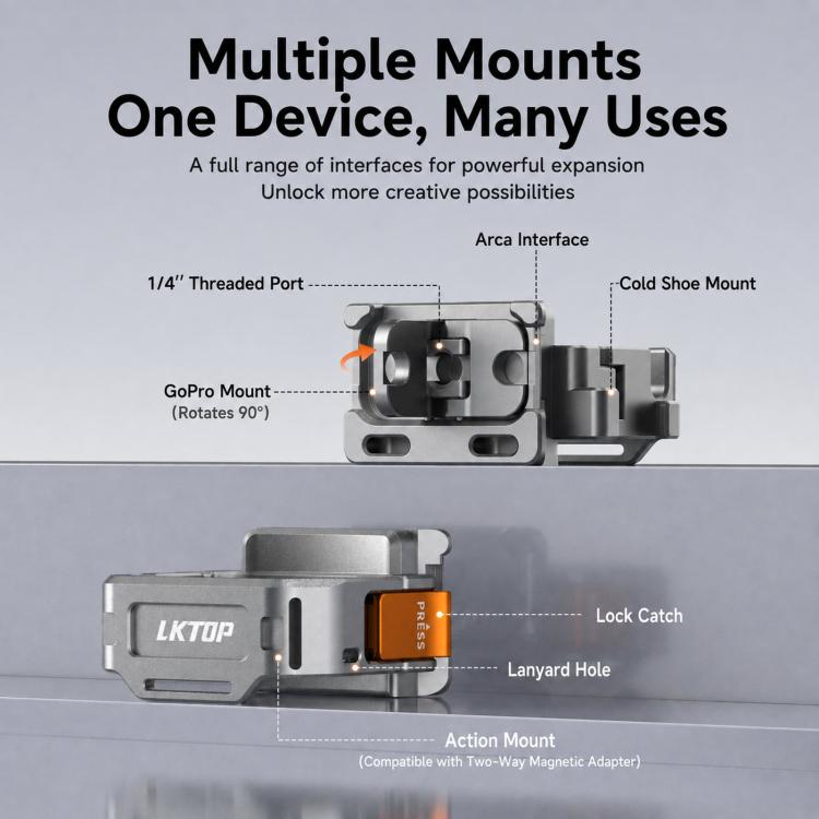 Telaio di espansione a sgancio rapido in alluminio per DJI Osmo Pocket 4 e 3