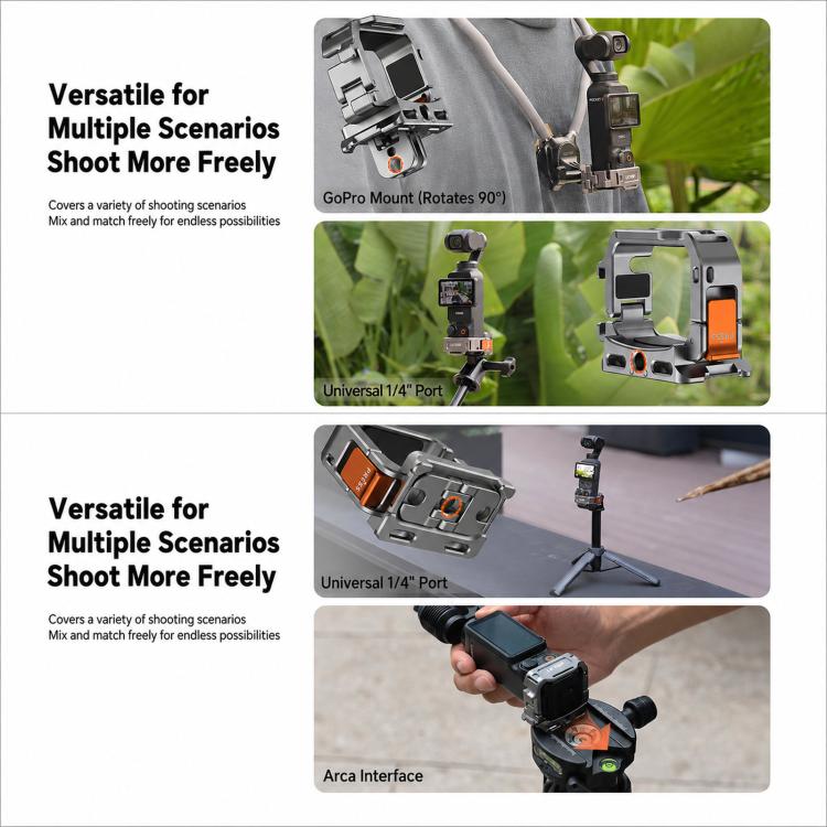 Telaio di espansione a sgancio rapido in alluminio per DJI Osmo Pocket 4 e 3