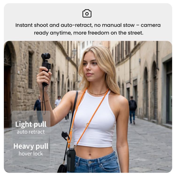 Tracolla retrattile per fotocamera per DJI Osmo Pocket 4/3 e Insta360 Luna Ultra