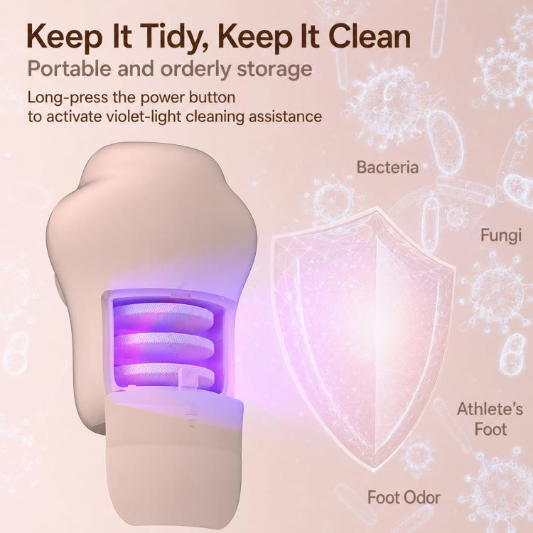 Strumento elettrico ricaricabile per la rimozione dei calli ai piedi, ideale per pedicure, con 3 rulli al quarzo e display a LED.
