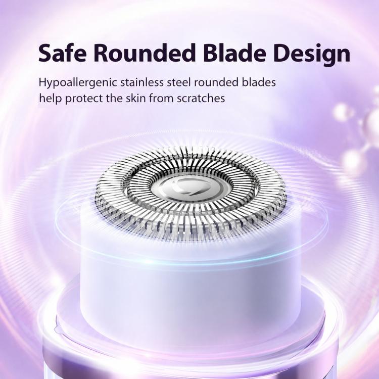 Rifinitore elettrico per zona bikini da donna 2 in 1, rasoio senza fili per peli del corpo con lama ad arco 3D e retina.