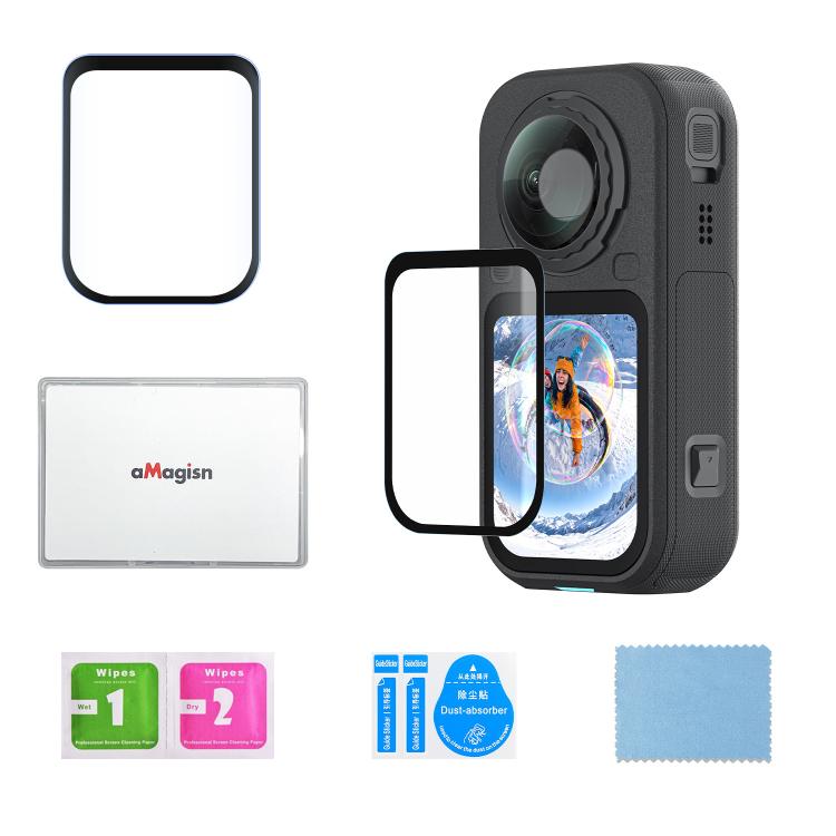 Pellicola protettiva in vetro temperato per Insta360 X6 HD trasparente