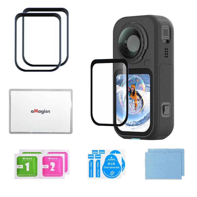 Pellicola protettiva in vetro temperato per Insta360 X6 HD trasparente