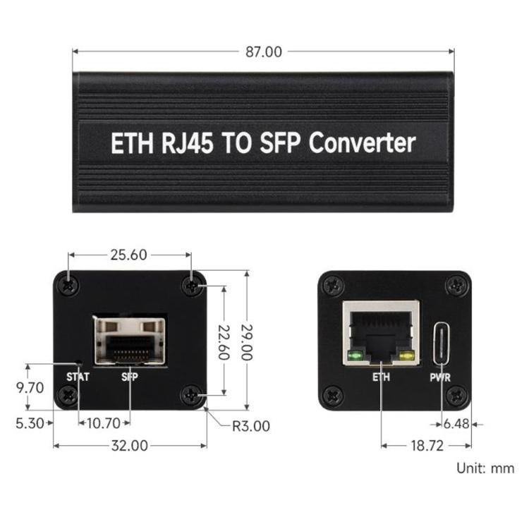 Convertitore fibra-Ethernet SFP Gigabit con negoziazione automatica WAVESHARE