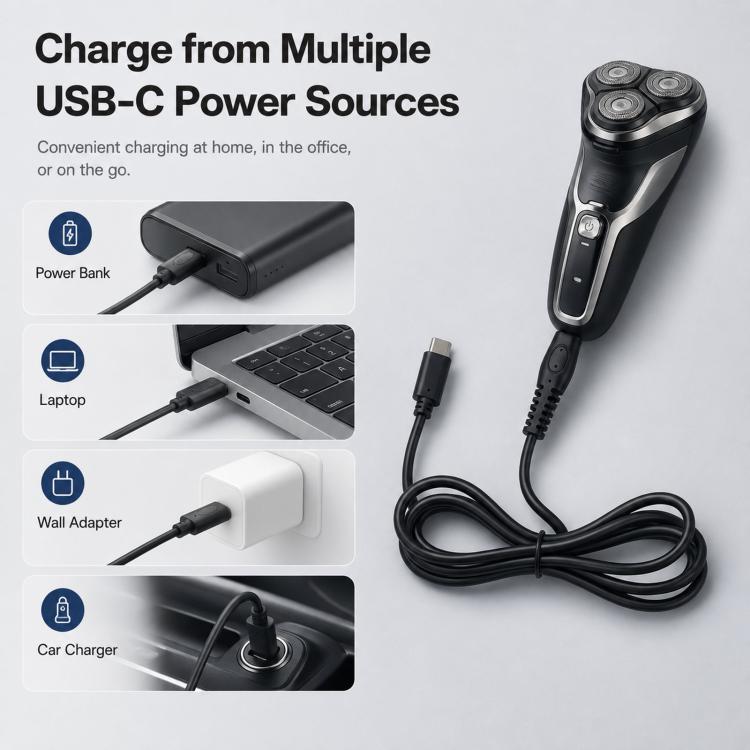 Cavo di ricarica USB-C/Type-C per rasoio Philips Norelco serie 1000 S1113 / S1115 / S5831, 1000 Series Type-C