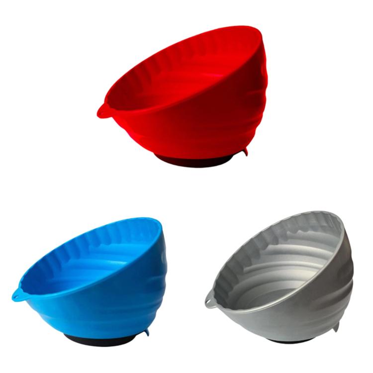 Ciotola magnetica resistente per riporre viti e ricambi per la riparazione di auto.