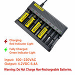 Caricabatterie intelligente a 10 slot 4,2 V 6 A per batterie al litio 18650
