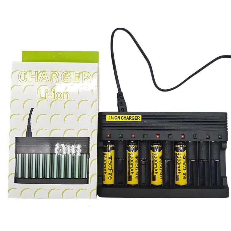 Caricabatterie intelligente a 10 slot 4,2 V 6 A per batterie al litio 18650
