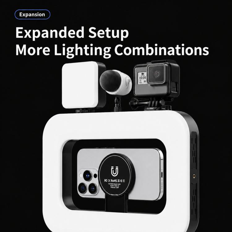Anello luminoso ricaricabile per selfie e riprese video con smartphone, ZGRL01 Three-Color Temperature