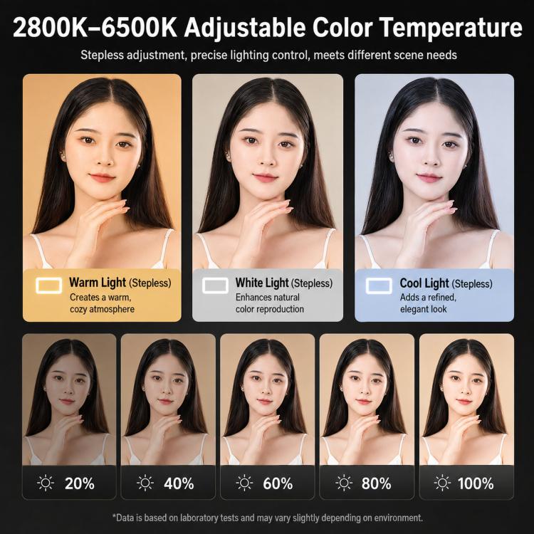 Anello luminoso ricaricabile per selfie e riprese video con smartphone, ZGRL01 Three-Color Temperature