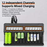 Caricabatterie per batterie al litio con schermo LCD multifunzione US EU Plug