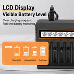 Caricabatterie per batterie al litio con schermo LCD multifunzione US EU Plug