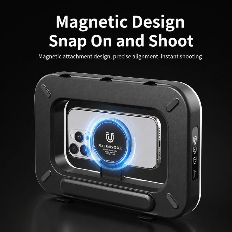 Luce video magnetica per smartphone, ricaricabile, portatile., ZGRL-01 RGB