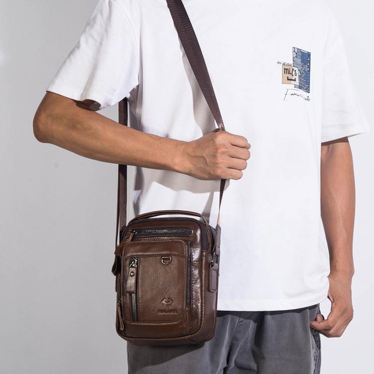 HUMERPAUL MH664 Borsa a tracolla vintage in pelle di grande capacità, borsa multifunzionale da uomo