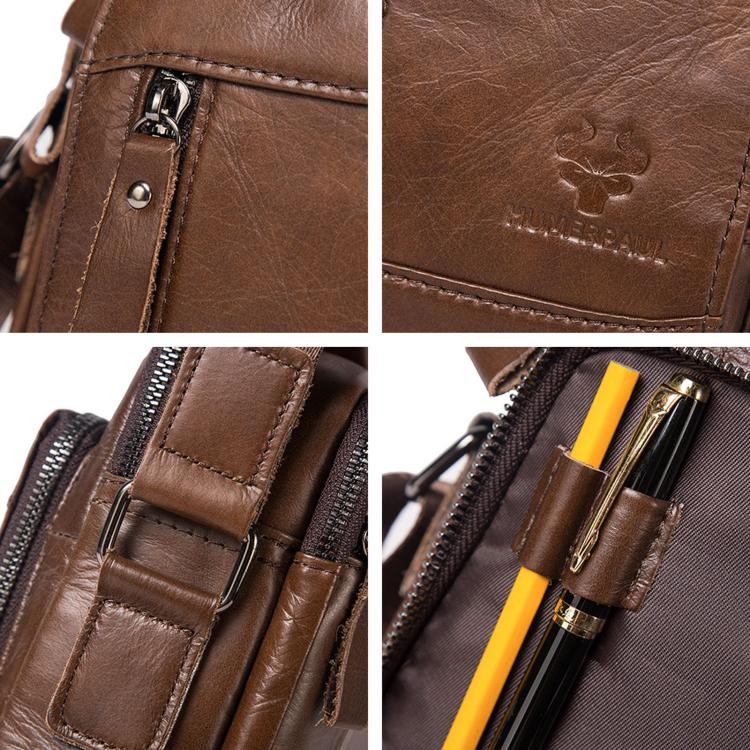 HUMERPAUL MH664 Borsa a tracolla vintage in pelle di grande capacità, borsa multifunzionale da uomo