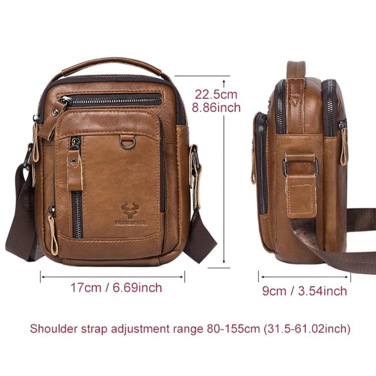 HUMERPAUL MH664 Borsa a tracolla vintage in pelle di grande capacità, borsa multifunzionale da uomo
