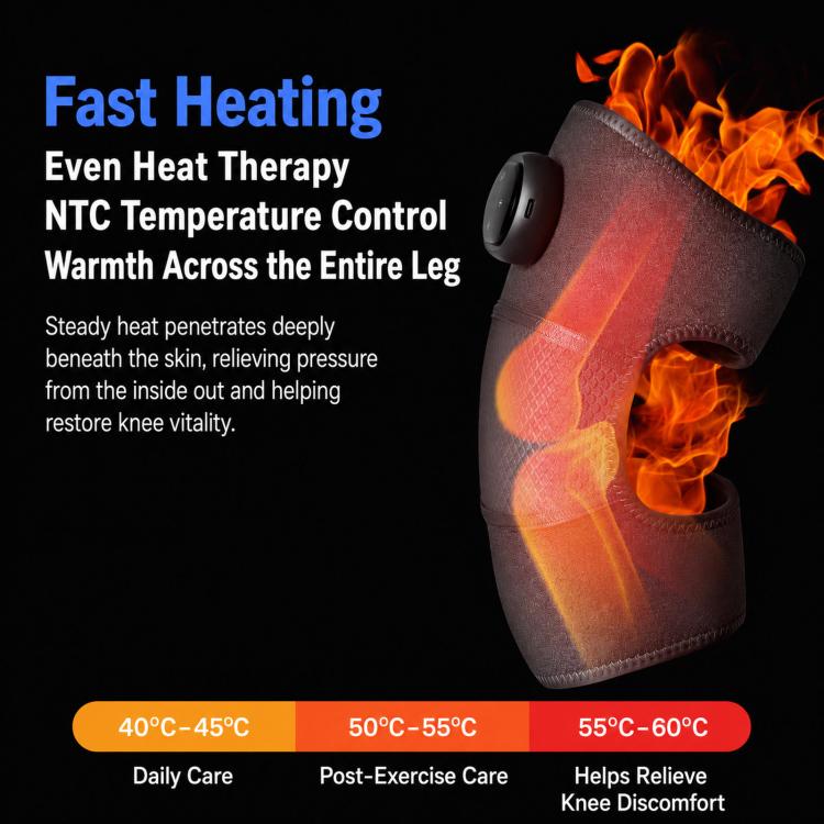 Massaggiatore per ginocchia riscaldato senza fili con funzione di calore e vibrazione per ginocchia, gomiti e spalle., Knee Massager