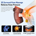 Massaggiatore per ginocchia riscaldato senza fili con funzione di calore e vibrazione per ginocchia, gomiti e spalle., Knee Massager