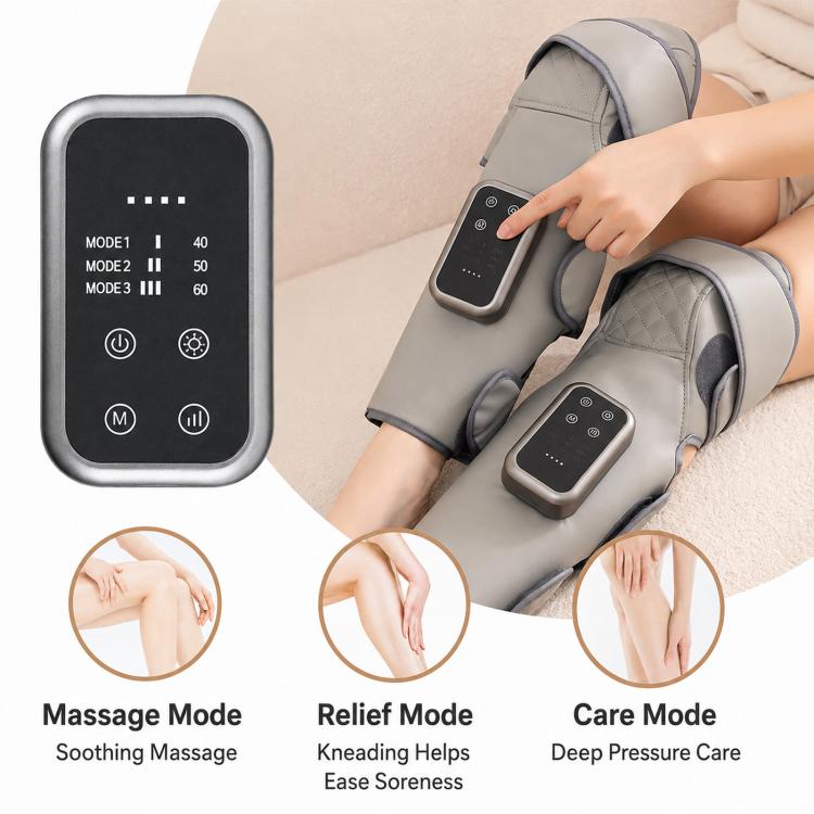 Massaggiatore a compressione d'aria senza fili per gambe con funzione riscaldante, per alleviare il dolore a polpacci e ginocchia.