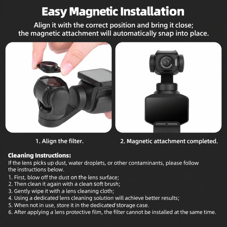 Obiettivo grandangolare esterno a 108 gradi BRDRC per Insta360 Luna Pro.