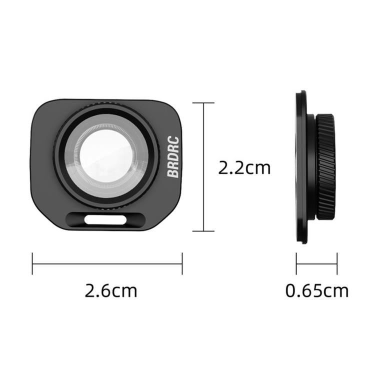 Obiettivo grandangolare esterno a 108 gradi BRDRC per Insta360 Luna Pro.