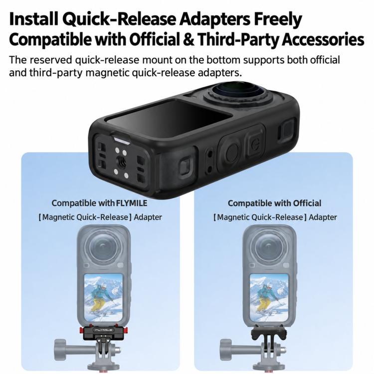 Custodia protettiva in silicone e copriobiettivo Flymile per Insta360 X6.