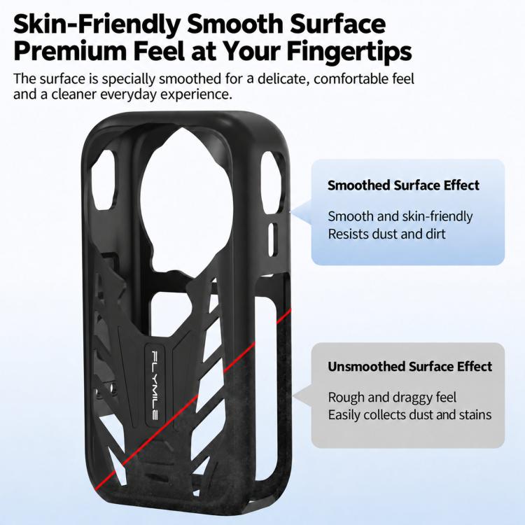 Custodia protettiva in silicone e copriobiettivo Flymile per Insta360 X6.