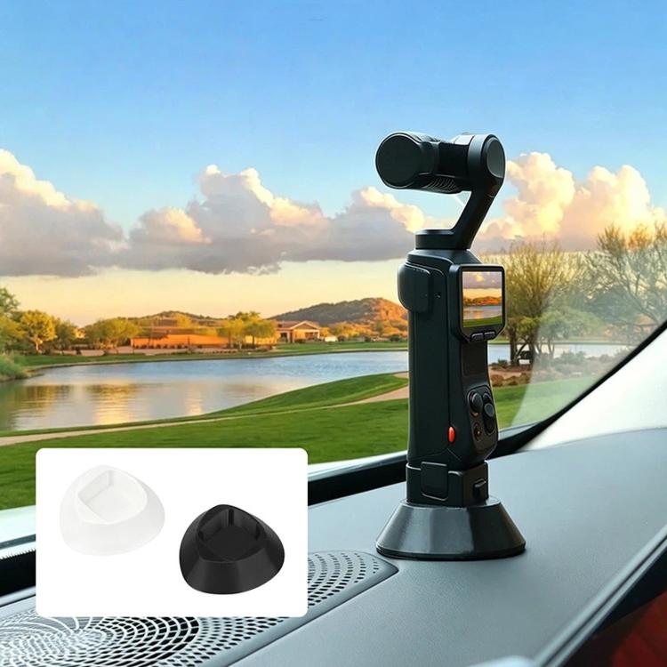 Per Insta360 Luna Pro / Base di montaggio in silicone ultra flessibile per scrivania e cruscotto auto, Black Standard, White Standard, Black with Adhesive Pad, White with Adhesive Pad