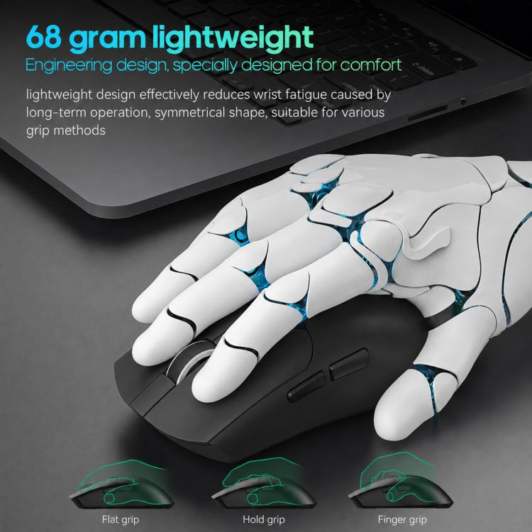 Mouse da gioco wireless iMICE G206 Tri-Mode con schermo LED 12800 DPI