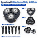 Testina di ricambio per rasoio Philips Norelco serie S3000 e S4000, modelli S4303 / S3206 / S3212, Silver Lettering, Gold Lettering