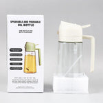 Flacone spruzzatore e dispenser d'olio 2 in 1 da 450 ml (15,9 oz) in vetro con manico., Clear Green, Clear White, Clear Black, Light-Proof Green, Light-Proof White, Light-Proof Black
