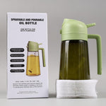 Flacone spruzzatore e dispenser d'olio 2 in 1 da 450 ml (15,9 oz) in vetro con manico., Clear Green, Clear White, Clear Black, Light-Proof Green, Light-Proof White, Light-Proof Black