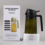 Flacone spruzzatore e dispenser d'olio 2 in 1 da 450 ml (15,9 oz) in vetro con manico., Clear Green, Clear White, Clear Black, Light-Proof Green, Light-Proof White, Light-Proof Black