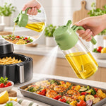 Flacone spruzzatore e dispenser d'olio 2 in 1 da 450 ml (15,9 oz) in vetro con manico., Clear Green, Clear White, Clear Black, Light-Proof Green, Light-Proof White, Light-Proof Black