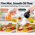 Flacone spruzzatore e dispenser d'olio 2 in 1 da 450 ml (15,9 oz) in vetro con manico., Clear Green, Clear White, Clear Black, Light-Proof Green, Light-Proof White, Light-Proof Black