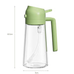 Flacone spruzzatore e dispenser d'olio 2 in 1 da 450 ml (15,9 oz) in vetro con manico., Clear Green, Clear White, Clear Black, Light-Proof Green, Light-Proof White, Light-Proof Black