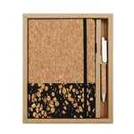 Set di quaderni A5 ecologici con penna, con finitura effetto legno, ideali per appunti e lavoro., Coffee Grounds Patchwork, Tea Leaf Scrap Patchwork, Coffee Grounds Pieced-Together, Black Tea Residue, Sapwood Pattern