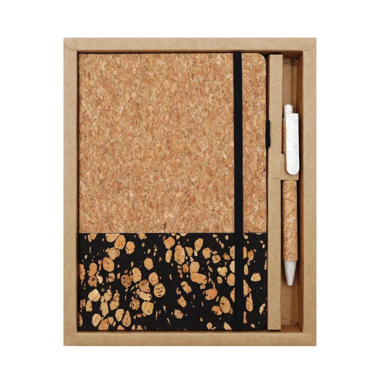 Set di quaderni A5 ecologici con penna, con finitura effetto legno, ideali per appunti e lavoro., Coffee Grounds Patchwork, Tea Leaf Scrap Patchwork, Coffee Grounds Pieced-Together, Black Tea Residue, Sapwood Pattern