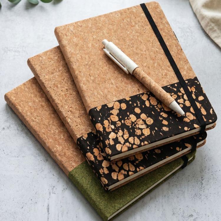 Set di quaderni A5 ecologici con penna, con finitura effetto legno, ideali per appunti e lavoro., Coffee Grounds Patchwork, Tea Leaf Scrap Patchwork, Coffee Grounds Pieced-Together, Black Tea Residue, Sapwood Pattern