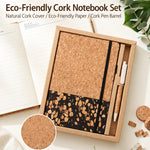 Set di quaderni A5 ecologici con penna, con finitura effetto legno, ideali per appunti e lavoro., Coffee Grounds Patchwork, Tea Leaf Scrap Patchwork, Coffee Grounds Pieced-Together, Black Tea Residue, Sapwood Pattern