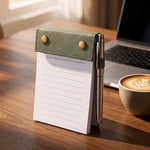 Blocco note portatile formato A6 con copertina in pelle e pagine a strappo, taccuino per ufficio., Black Blank Page, Green Blank Page, Pink Blank Page, Blue Blank Page, Black Horizontal Ruled Page, Green Horizontal Ruled Page, Pink Horizontal Ruled Pag...
