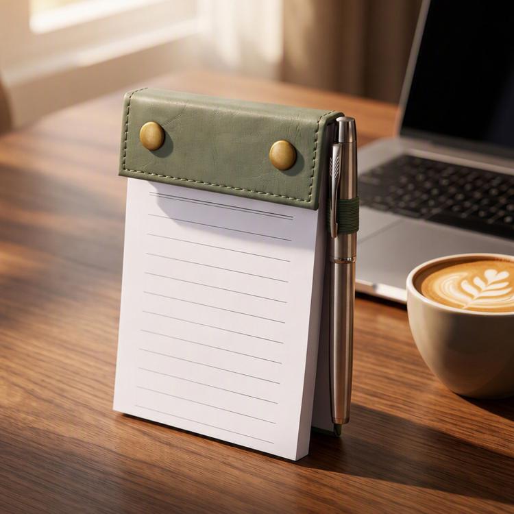 Blocco note portatile formato A6 con copertina in pelle e pagine a strappo, taccuino per ufficio., Black Blank Page, Green Blank Page, Pink Blank Page, Blue Blank Page, Black Horizontal Ruled Page, Green Horizontal Ruled Page, Pink Horizontal Ruled Pag...