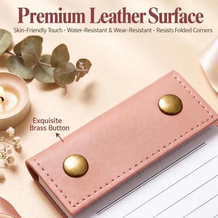 Blocco note portatile formato A6 con copertina in pelle e pagine a strappo, taccuino per ufficio., Black Blank Page, Green Blank Page, Pink Blank Page, Blue Blank Page, Black Horizontal Ruled Page, Green Horizontal Ruled Page, Pink Horizontal Ruled Pag...