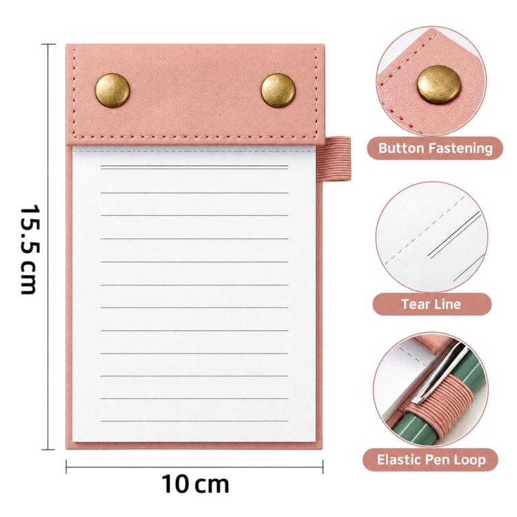 Blocco note portatile formato A6 con copertina in pelle e pagine a strappo, taccuino per ufficio., Black Blank Page, Green Blank Page, Pink Blank Page, Blue Blank Page, Black Horizontal Ruled Page, Green Horizontal Ruled Page, Pink Horizontal Ruled Pag...