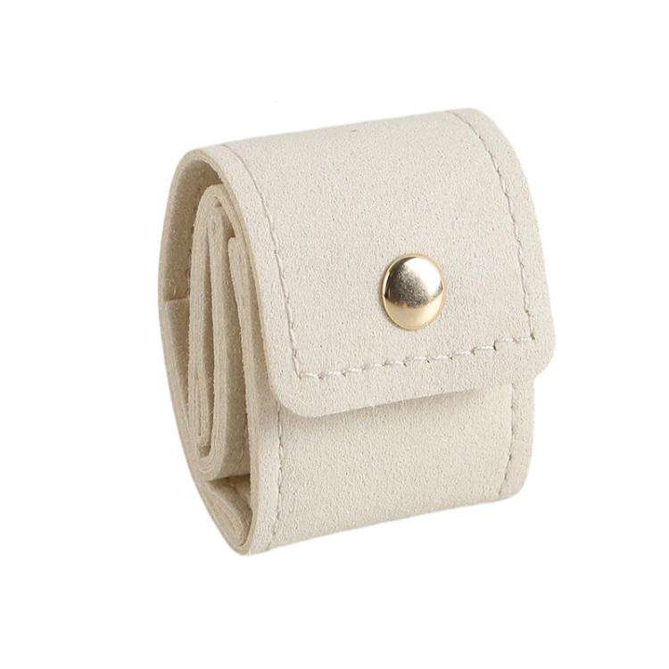 Mini pochette da viaggio a 4 scomparti per gioielli, pieghevole, per anelli e orecchini, con chiusura a bottone automatico.