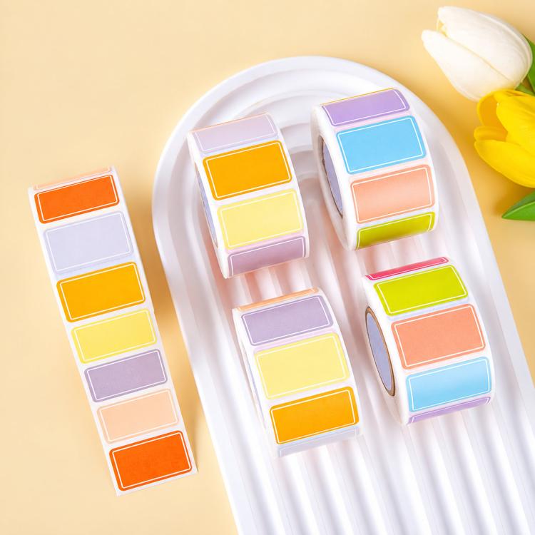 Etichette adesive rettangolari impermeabili e scrivibili con codice di codifica., 500 Labels/Roll Colorful, 500 Labels/Roll Light Color, 400 Labels/Roll Large, 800 Labels/Roll Macaron