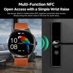 Smartwatch SKMEI S235 con chiamate Bluetooth, schermo touch HD da 1,45 pollici, rilevamento della frequenza cardiaca e dell'ossigeno nel sangue, NFC e funzione NFC., TPU Strap, Leather Strap Black, Leather Strap Brown, Stainless Steel Strap