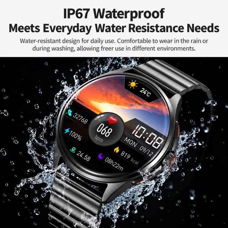 Smartwatch SKMEI S235 con chiamate Bluetooth, schermo touch HD da 1,45 pollici, rilevamento della frequenza cardiaca e dell'ossigeno nel sangue, NFC e funzione NFC., TPU Strap, Leather Strap Black, Leather Strap Brown, Stainless Steel Strap