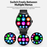 Smartwatch SKMEI S235 con chiamate Bluetooth, schermo touch HD da 1,45 pollici, rilevamento della frequenza cardiaca e dell'ossigeno nel sangue, NFC e funzione NFC., TPU Strap, Leather Strap Black, Leather Strap Brown, Stainless Steel Strap